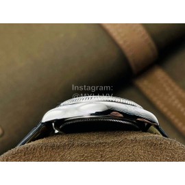 Rolex Dr Factory Leather Strap Diamond Watch Black