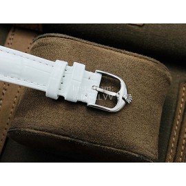 Rolex Dr Factory Leather Strap Diamond Watch White