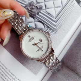 Rolex Sapphire Scratch Resistant Glass Watch For Women Silver