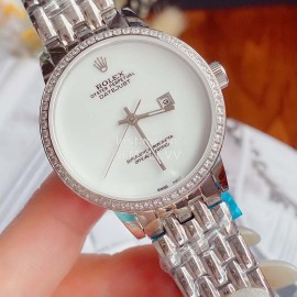 Rolex Sapphire Scratch Resistant Glass Watch For Women Silver