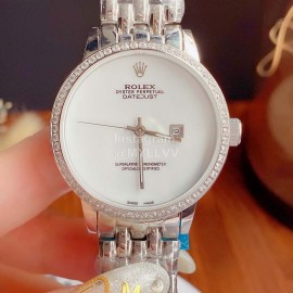 Rolex Sapphire Scratch Resistant Glass Watch For Women Silver