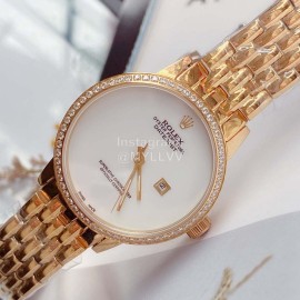 Rolex Sapphire Scratch Resistant Glass Watch For Women Gold