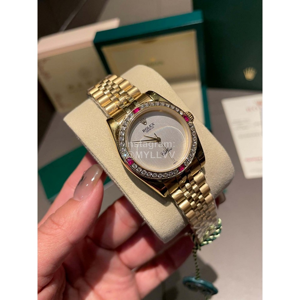 Rolex 316l Fine Steel Diamond Watch White