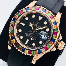 Rolex New 904l Stainless Steel Colored Gem Bezel Watch