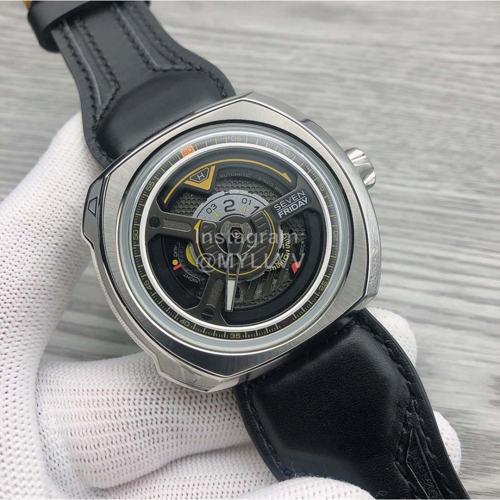Seven Friday Black Strap Mechanical Watch W101