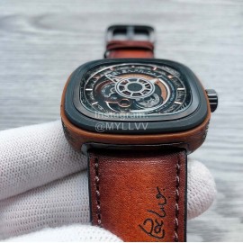 Seven Friday Edisi Brown Strap Mechanical Watch P2b05