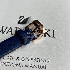 Swarovski Crystal 50m Waterproof Leather Strap Watch Navy