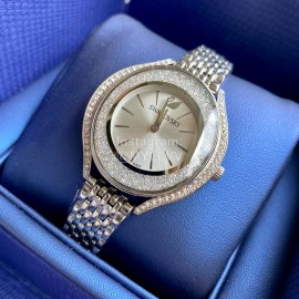 Swarovski Crystal 50m Waterproof Steel Strap Watch Silver