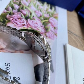 Swarovski Crystal 50m Waterproof Steel Strap Watch Silver