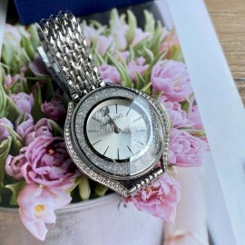 Swarovski Crystal 50m Waterproof Steel Strap Watch Silver