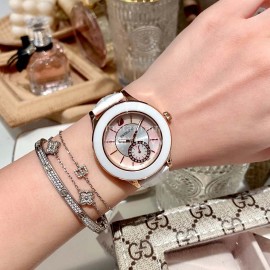Swarovski Octea Classica 39mm Dial Leather Strap Watch White
