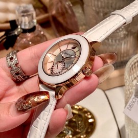 Swarovski Octea Classica 39mm Dial Leather Strap Watch White