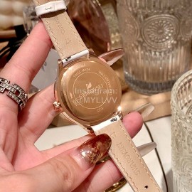 Swarovski Octea Classica 39mm Dial Leather Strap Watch White