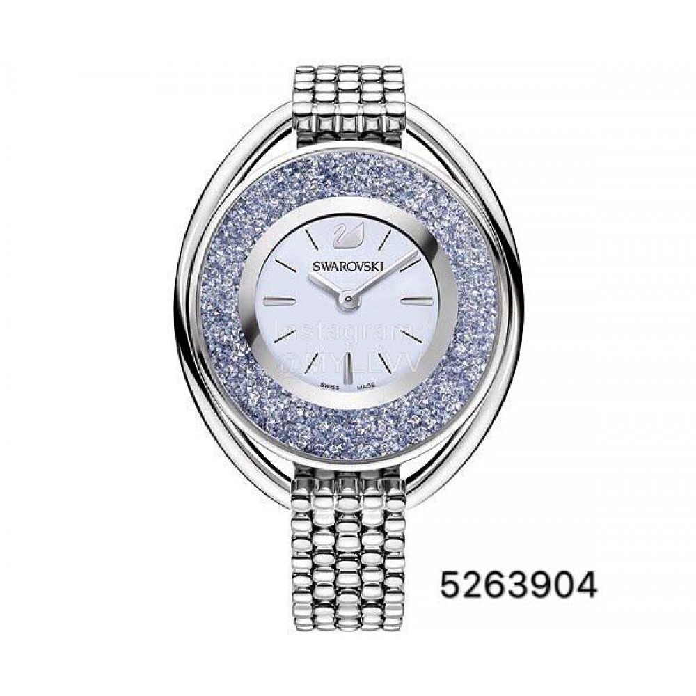 Swarovski Crystalline Oval Crystal Steel Strap Watch Silver