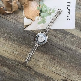 Swarovski Crystalline Oval Crystal Steel Strap Watch Silver