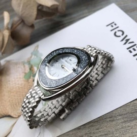 Swarovski Crystalline Oval Crystal Steel Strap Watch Silver
