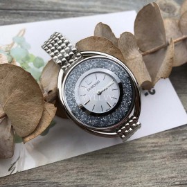Swarovski Crystalline Oval Crystal Steel Strap Watch Silver