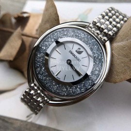 Swarovski Crystalline Oval Crystal Steel Strap Watch Silver