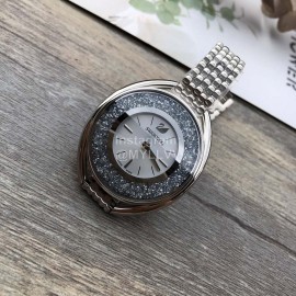 Swarovski Crystalline Oval Crystal Steel Strap Watch Silver