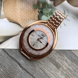 Swarovski Crystalline Oval Crystal Steel Strap Watch Gold