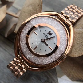 Swarovski Crystalline Oval Crystal Steel Strap Watch Gold