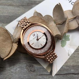 Swarovski Crystalline Oval Crystal Steel Strap Watch Gold