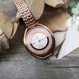 Swarovski Crystalline Oval Crystal Steel Strap Watch Gold