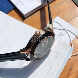 Swarovski Octea Lux Leather Strap Watch For Women Black