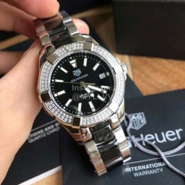 Tag Heuer Diamond 35mm Dial Steel Strap Watch For Women Black