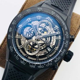 Tag Heuer Xf Factory 43mm Dial Black Strap Watch