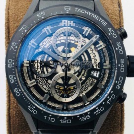 Tag Heuer Xf Factory 43mm Dial Black Strap Watch