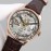 Tissot 316l Fine Steel Case Leather Strap Hollowed Out Watch Rose Gold