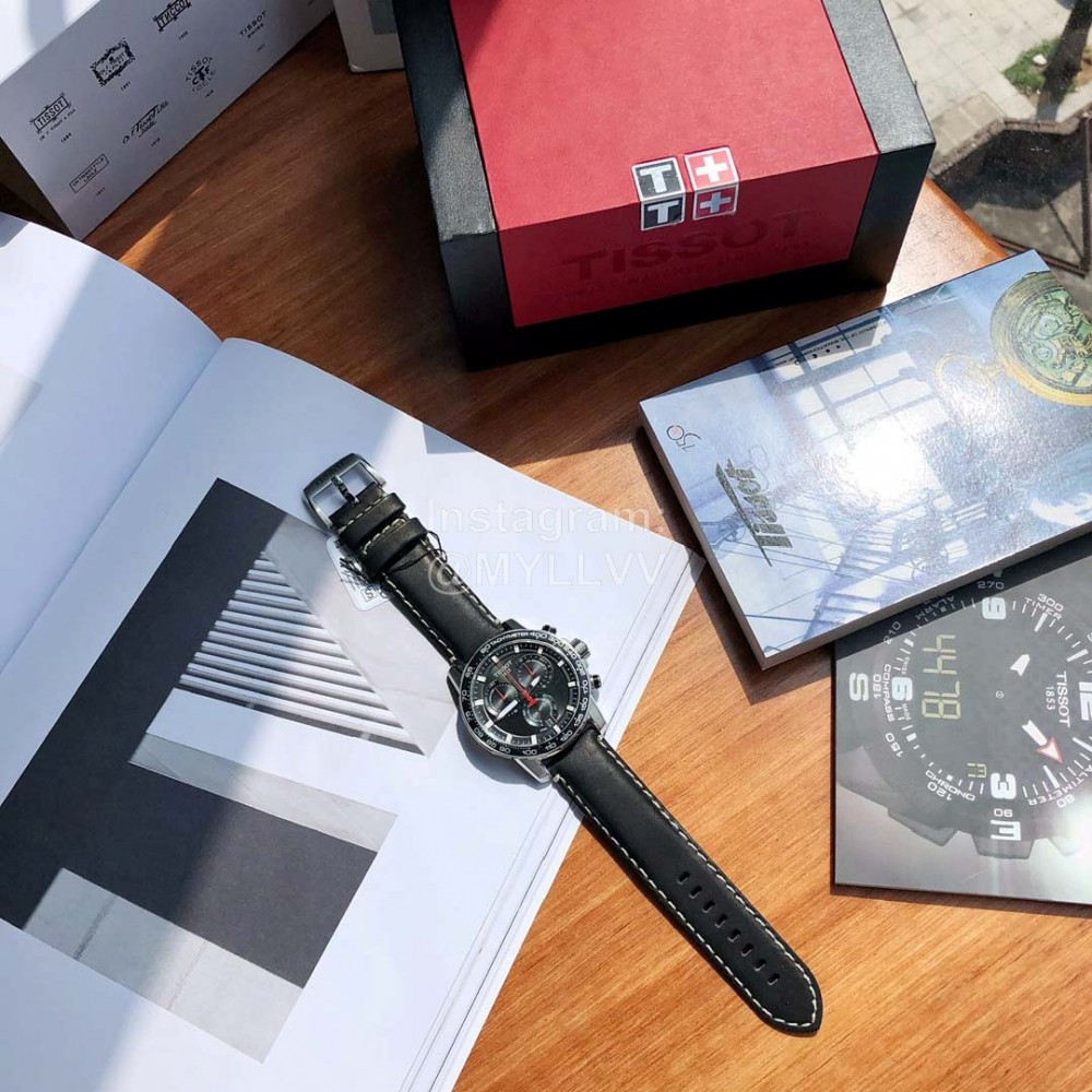 Tissot Leather Strap 45mm Dial Watch For Men