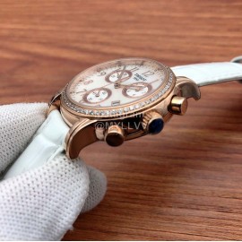 Tissot 316 Fine Steel Leather Strap Watch For Women White