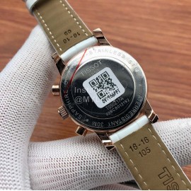 Tissot 316 Fine Steel Leather Strap Watch For Women White