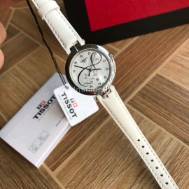 Tissot 26mm Dial White Leather Strap Watch For Women