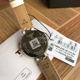 Tissot 26mm Dial White Leather Strap Watch For Women