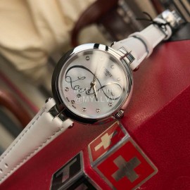 Tissot 26mm Dial White Leather Strap Watch For Women