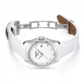 Tissot 32mm Dial Leather Strap Watch For Women White