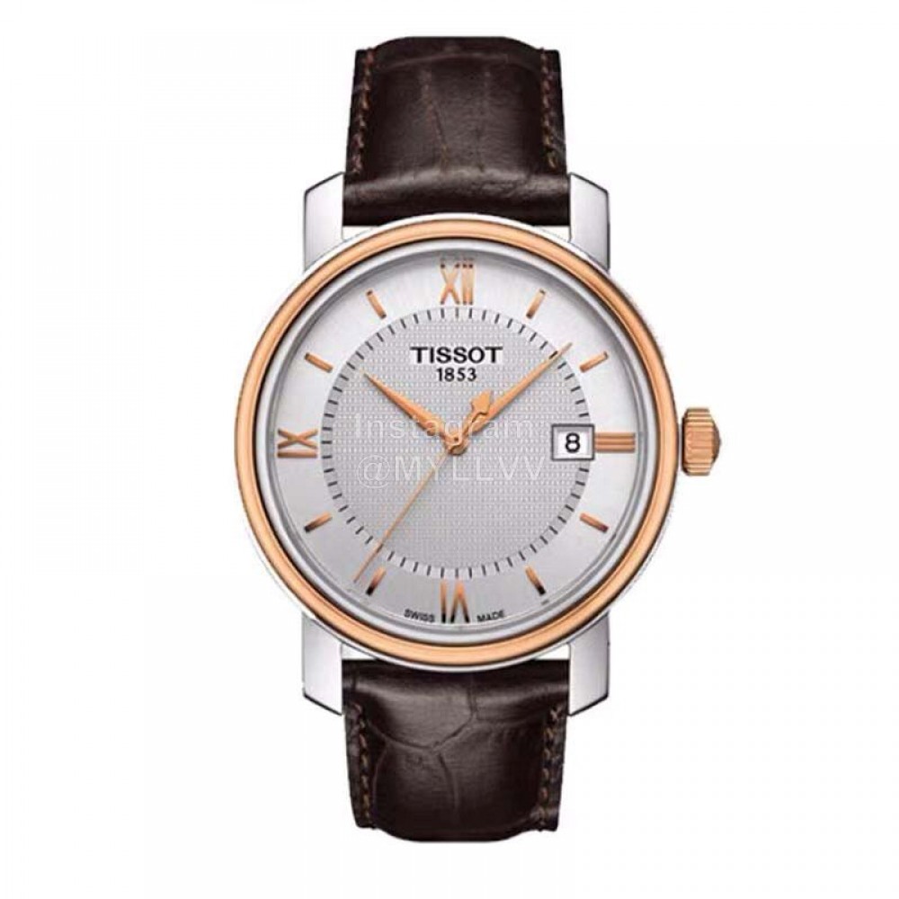 Tissot New 40mm Dial Leather Strap Business Watch For Men