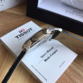 Tissot 40mm Dial Leather Strap Business Watch For Men Black