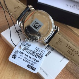 Tissot 40mm Dial Leather Strap Business Watch For Men Black