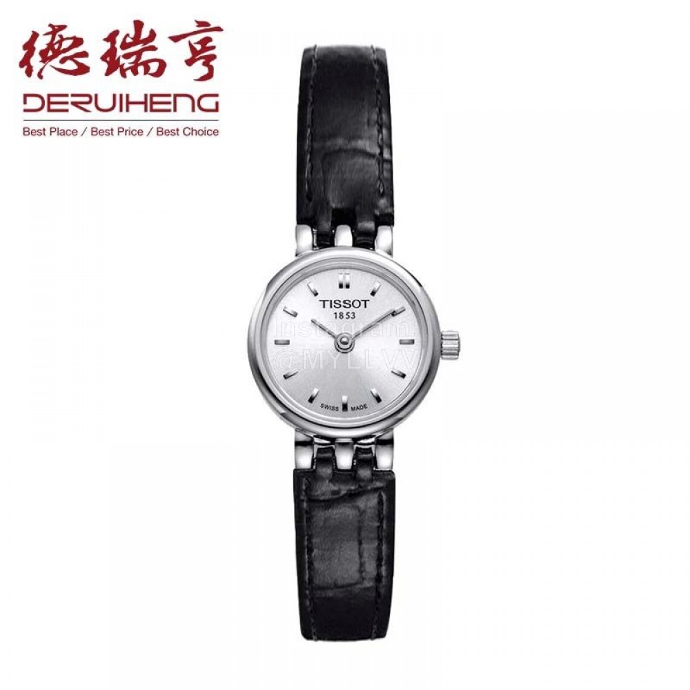 Tissot Black Leather Strap Watch For Women