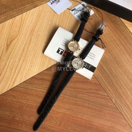 Tissot Black Leather Strap Watch For Women