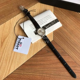 Tissot Black Leather Strap Watch For Women