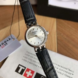 Tissot Black Leather Strap Watch For Women