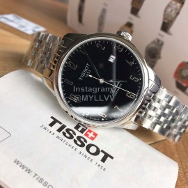 Tissot Black Dial Steel Strap Mechanical Watch For Men