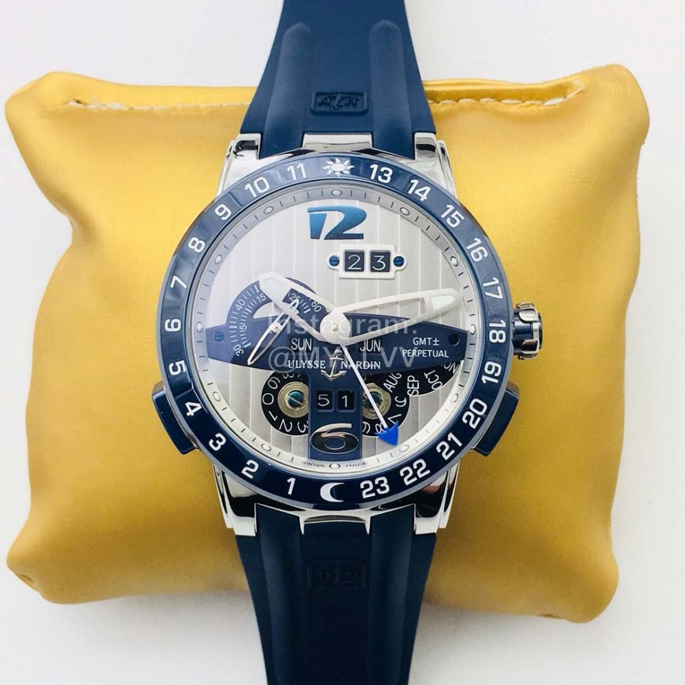 Ulysse Nardin Twa Factory Sapphire Glass 43mm Dial Watch Navy