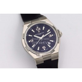 Vacheron Constantin 42mm Navy Dial Leather Strap Luminous Watch