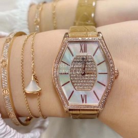 Vacheron Constantin Malte Tonneau Case Diamond Quartz Watch Khaki